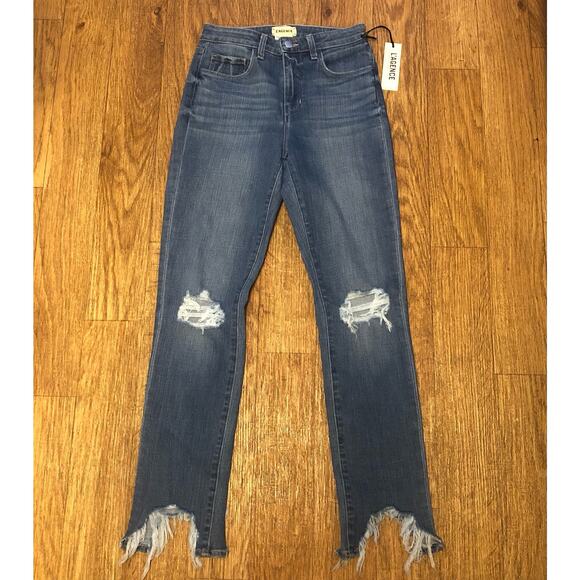 L’Agence High Line Skinny High Rise Light Medium Wash Distressed Jeans Size 25 - Picture 4 of 10